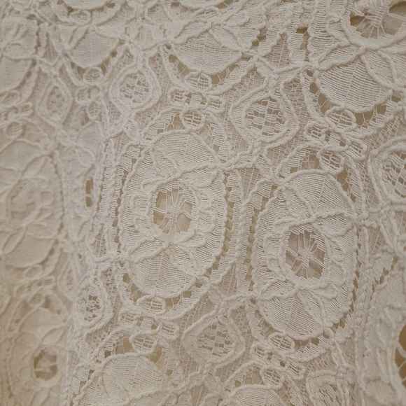 BB Dakota Fit and Flare Lace Crochet Sleeveless Mini Skater Dress Ivory Size 0 - Picture 9 of 14